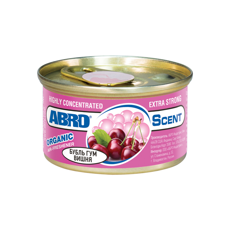 Ароматизатор Organic BUBBLE GUM CHERRY AS-560-BG-CH-RE ABRO