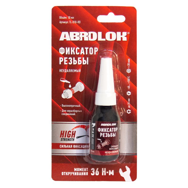Фиксатор резьбы TL-010-RD красный неразъемный ABRO