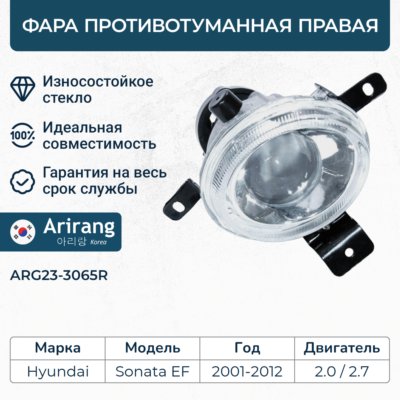 Фара противотуманная правая 92202-3D000/ARG23-3065R ARIRANG
