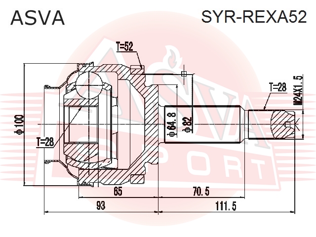 ШРУС задний внешний SYR-REXA52 ASVA