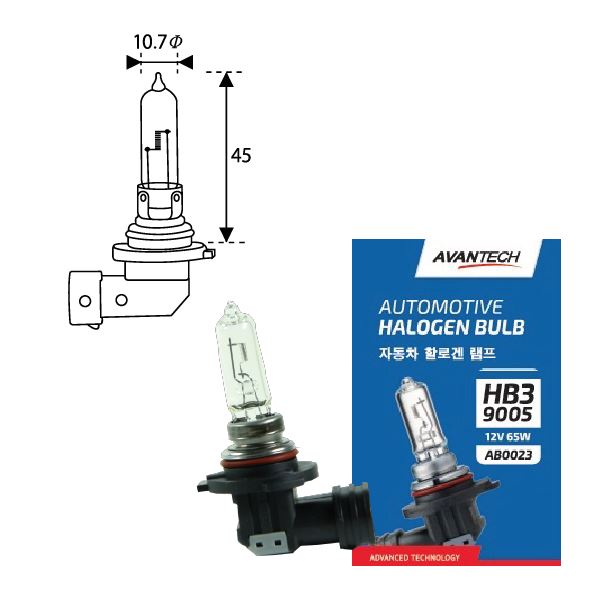 Лампа HB3 12V 65W P20d AB0023 AVANTECH