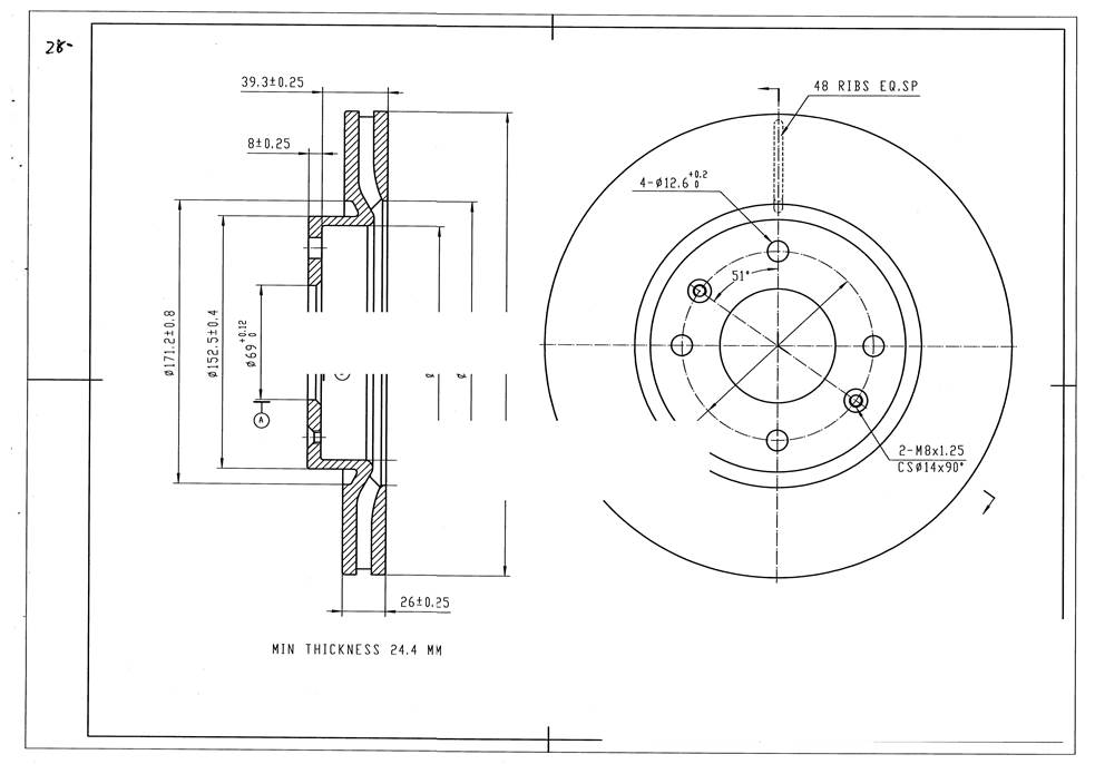 Диск тормозной передний 51712-3D300/BR3035S AVANTECH