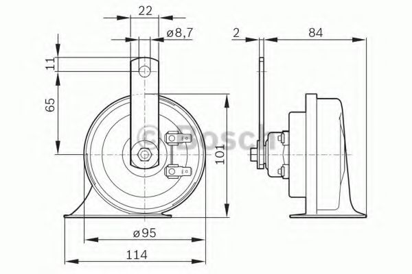 Сигнал звуковой низкий 0 986 AH0 501 черный Bosch