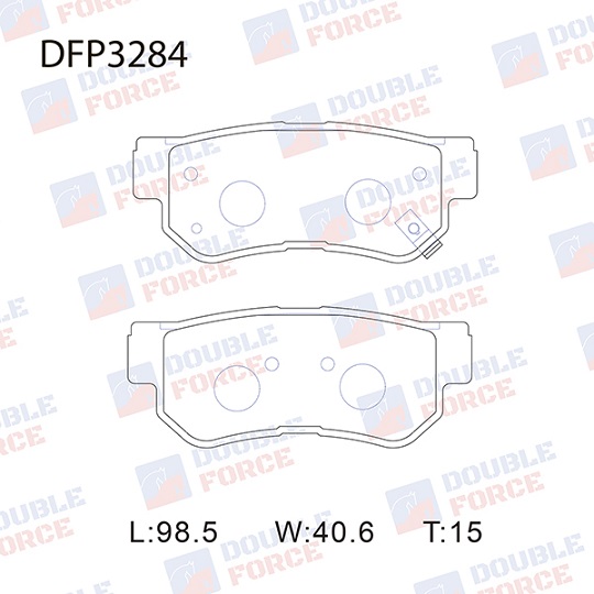 Колодки тормозные дисковые задние 58302-2EA00/DFP3284 DOUBLE FORCE