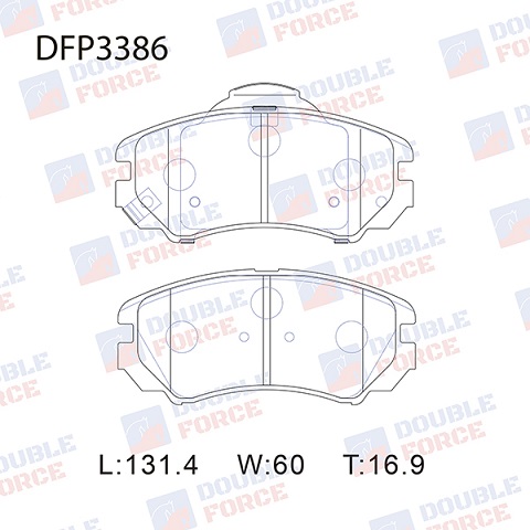Колодки тормозные дисковые 58101-2CA10/DFP3386 DOUBLE FORCE