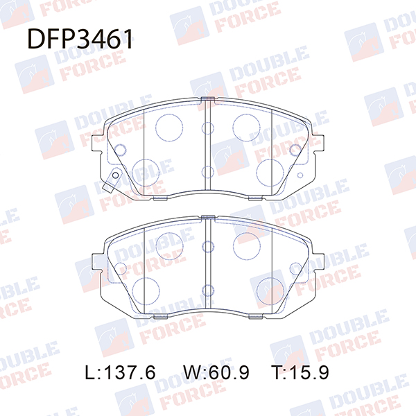 Колодки тормозные дисковые 58101-2SA70/58101-1DE00/DFP3461 DOUBLE FORCE