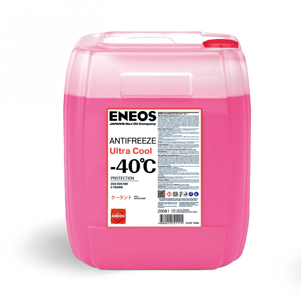 Антифриз розовый Antifreeze Ultra Cool -40°C G12+ 10кг ENEOS