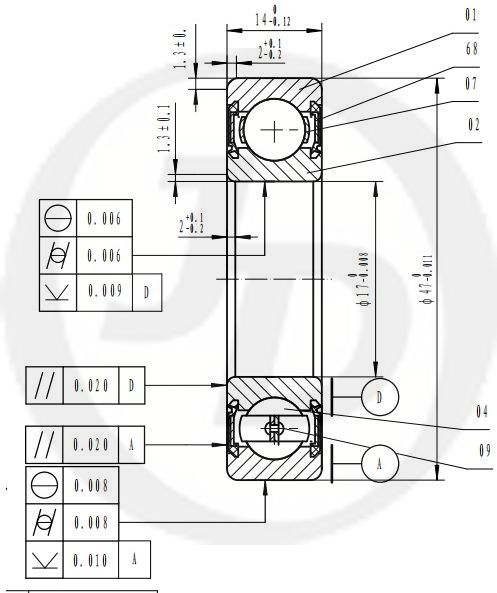 Подшипник генератора 6303RS GMB
