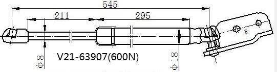 Амортизатор двери багажника правый 81780-F1000/V21-63907 JETT