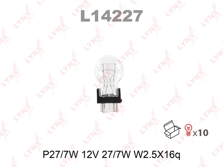 Лампа P27/7 12V W2,5X16Q L14227 LYNX