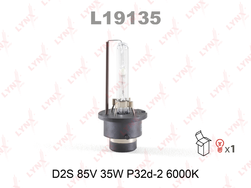 Лампа ксеноновая D2S 35W P32d-2 6000K L19135 LYNX