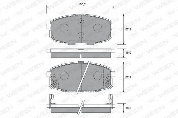 Колодки тормозные дисковые 58101-1HA00/MPK36NS MANDO