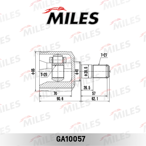 ШРУС внутренний 49505-38E00/GA10057 MILES