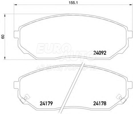 Колодки тормозные дисковые 58101-3ED00/GBPK-011 ONNURI