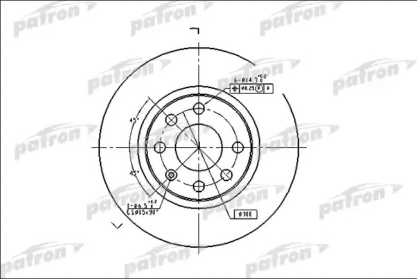 Диск тормозной передний 96179110/PBD1625 PATRON