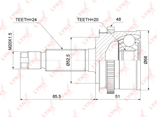 ШРУС наружный 49591-07110/C02006 SANGSIN