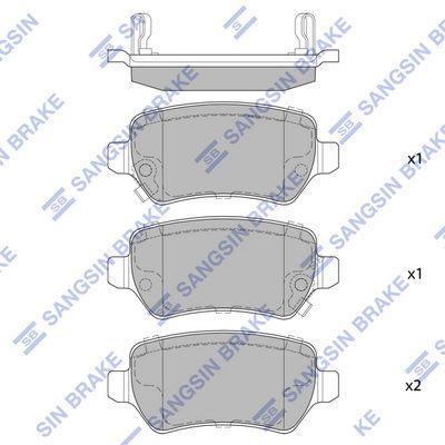 Колодки тормозные дисковые задние 58302-A2A30/SP1536 SANGSIN BRAKE