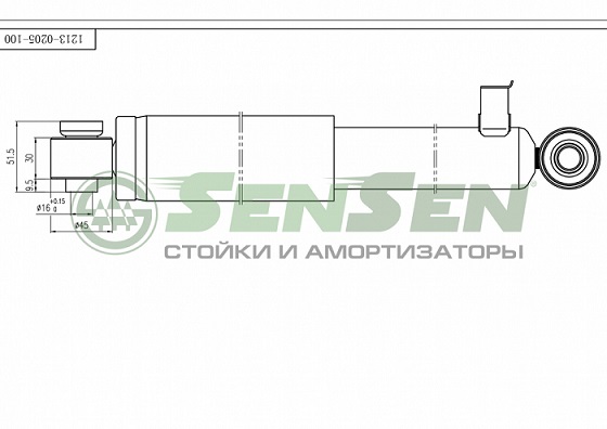 Амортизатор задний 55310-2B001/1213-0205 газомасляный SenSen