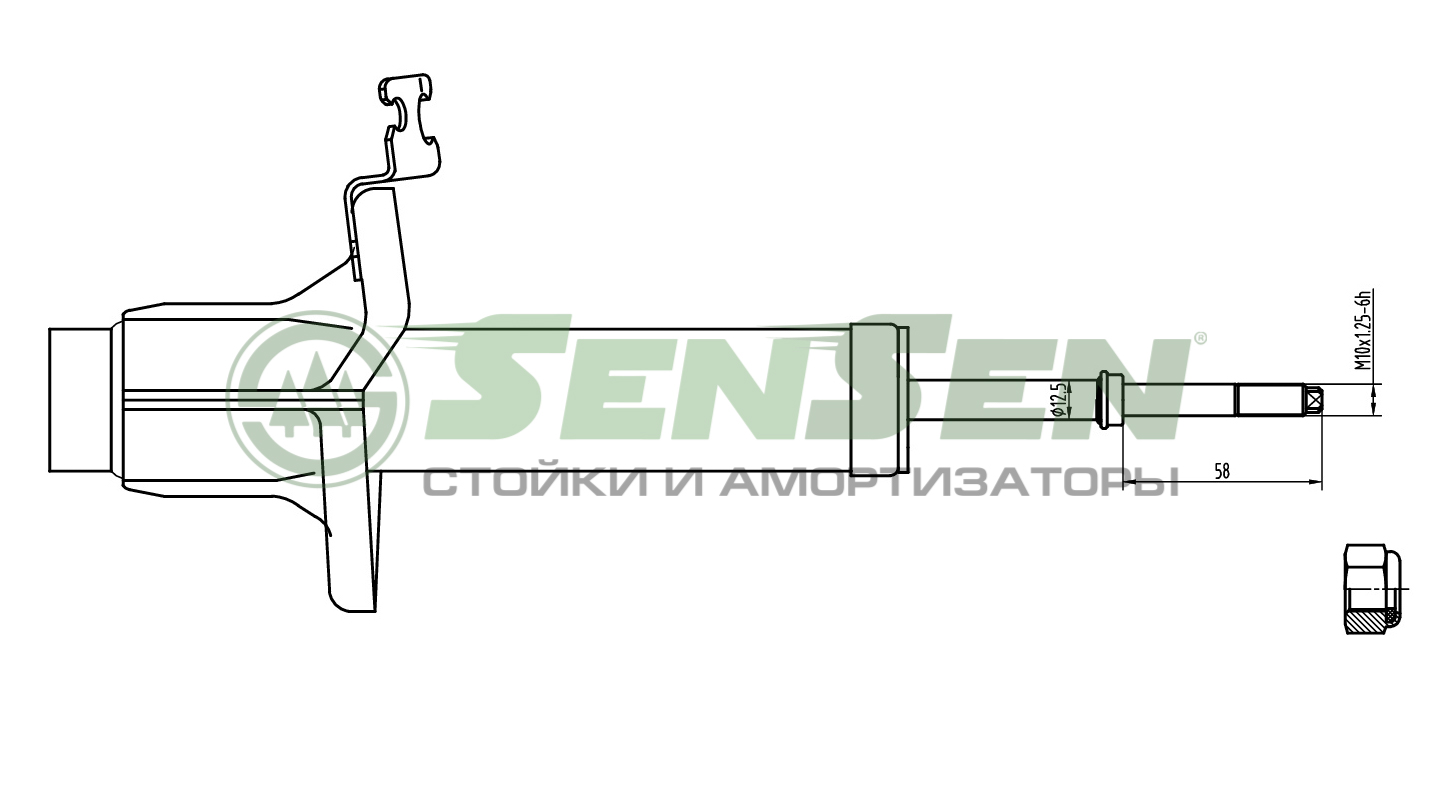 Амортизатор передний левый 96586887/4213-0533 газомасляный SenSen