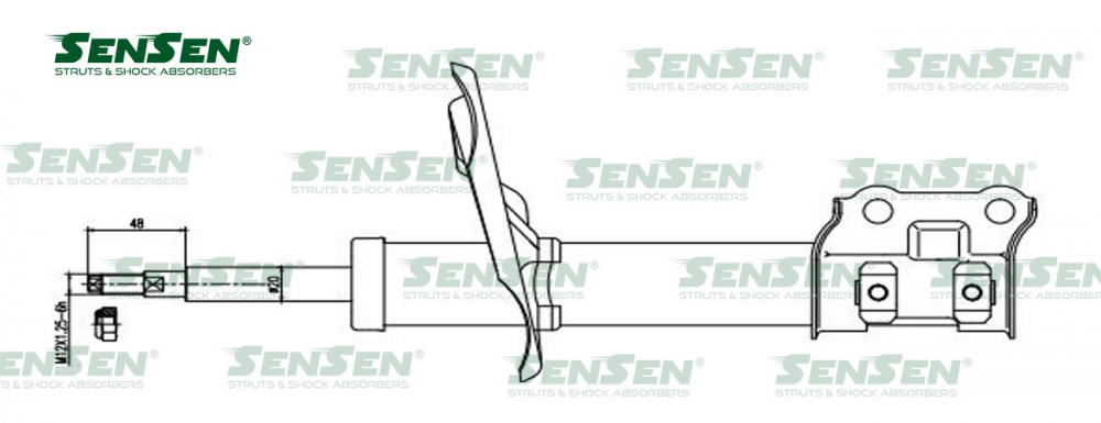 Амортизатор передний левый 54651-1M000/4213-0678 газомасляный SenSen