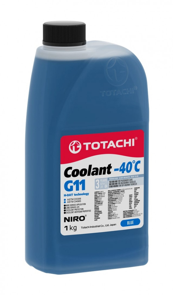 Антифриз синий TOTACHI NIRO Coolant Blue -40C G11 1 кг TOTACHI