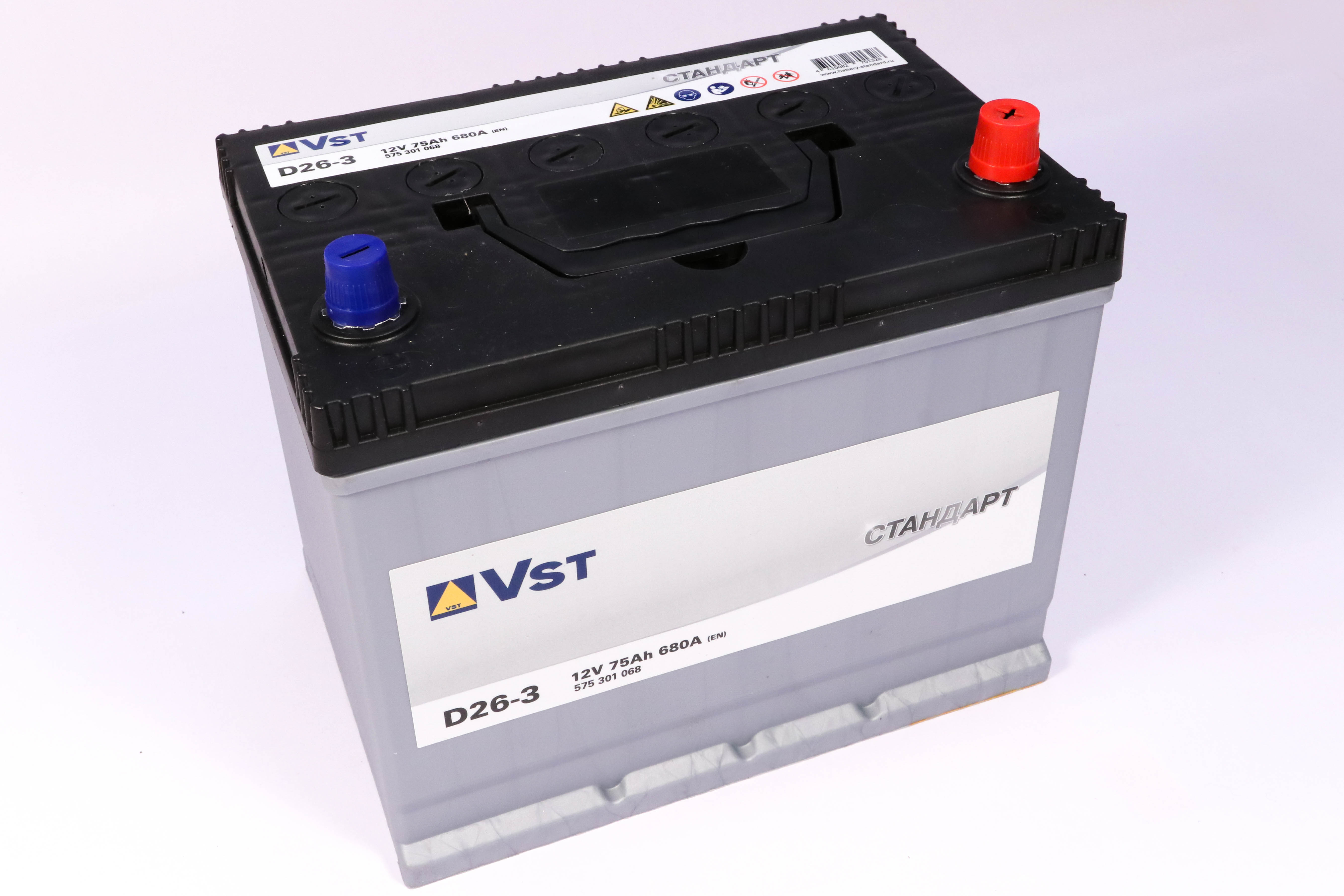Аккумулятор 75АН 680A 95D26L 575301068 VST
