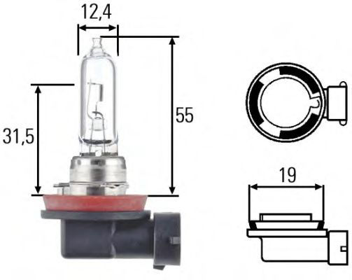 Лампа H9 12V 65W 12V PGJ19-5 8GH 008 HELLA