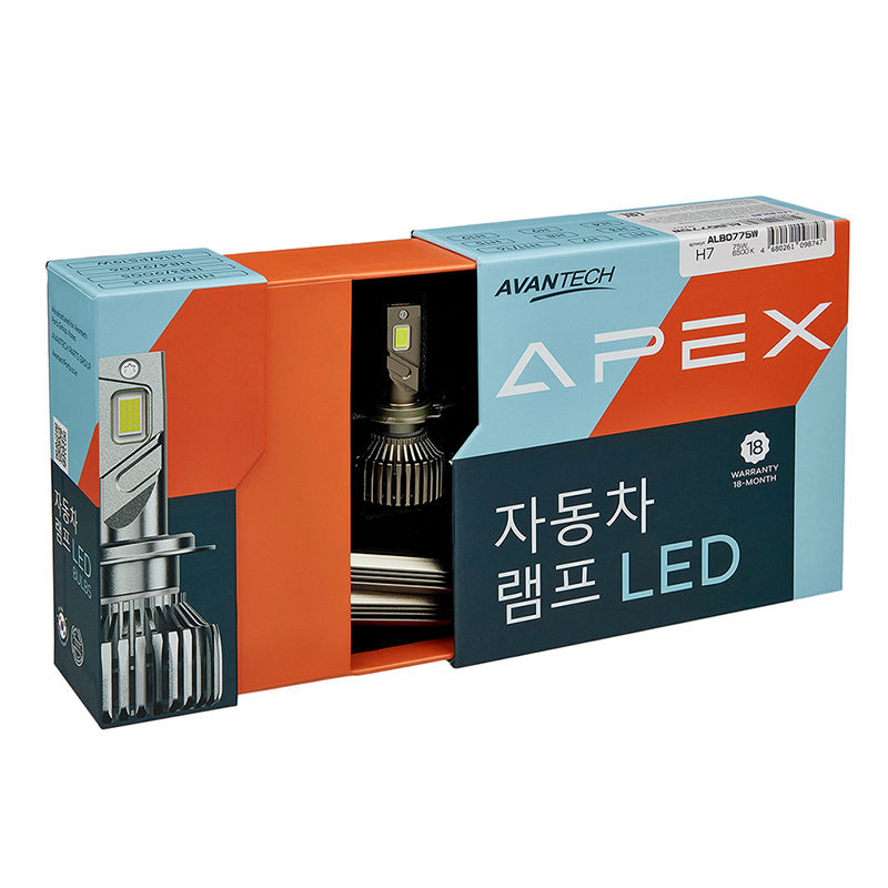 Лампа светодиодная LED APEX H7 75W 6500К 7000lm комплект 2 шт