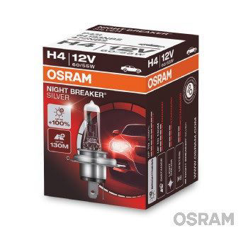 Лампа H4 12V 60/55W P43t NIGHT BREAKER SILVER +100%